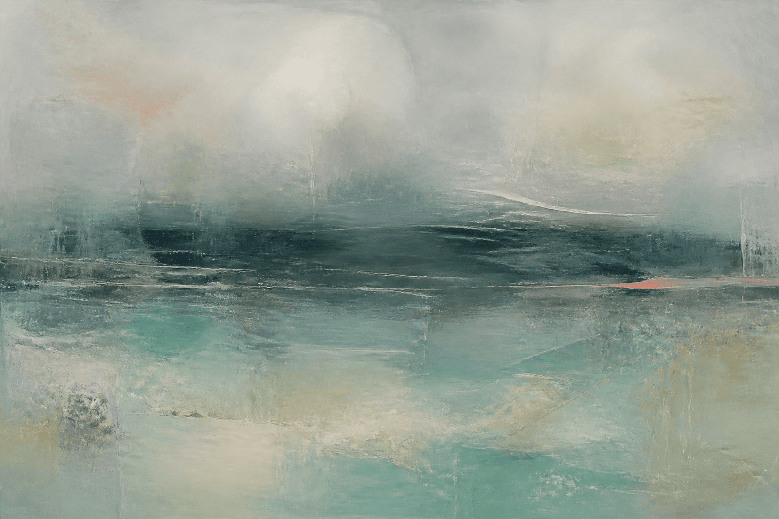 Fictional abstract artwork titled Harbour Mist